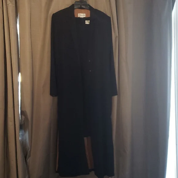 Vintage Gantos Black Dress With Matching Duster - Picture 4 of 6